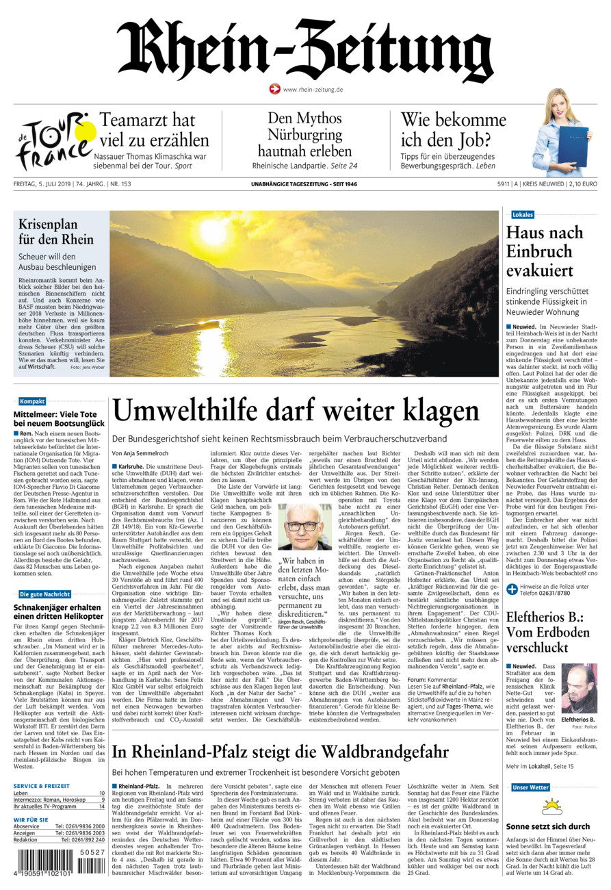 Rhein-Zeitung Kreis Neuwied vom Freitag, 05.07.2019