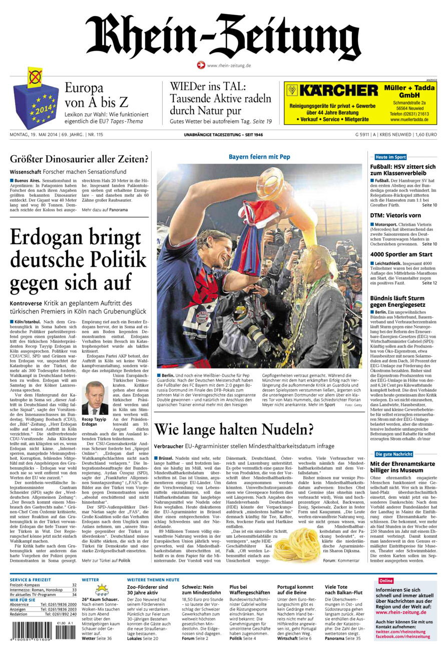 Rhein-Zeitung Kreis Neuwied vom Montag, 19.05.2014