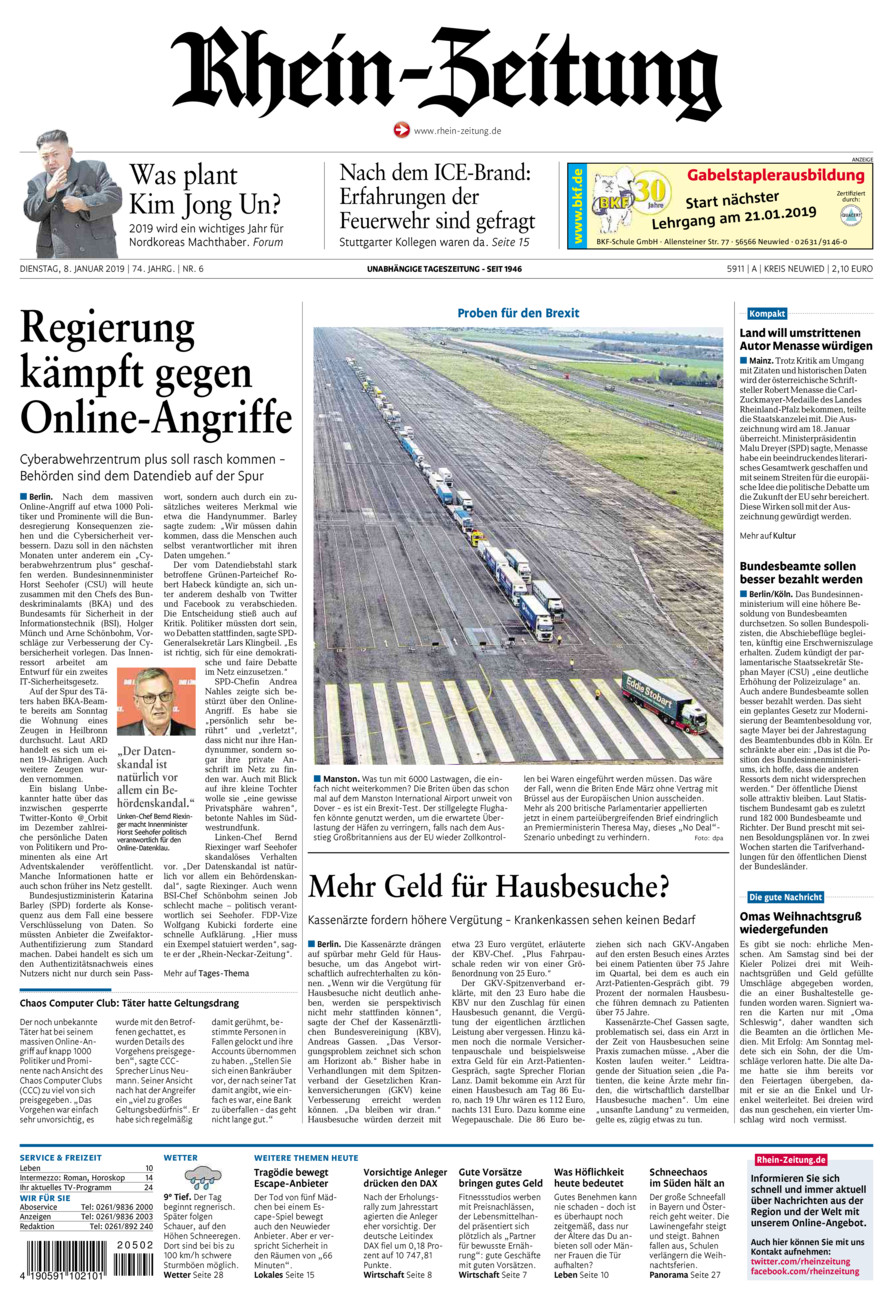 Rhein-Zeitung Kreis Neuwied vom Dienstag, 08.01.2019