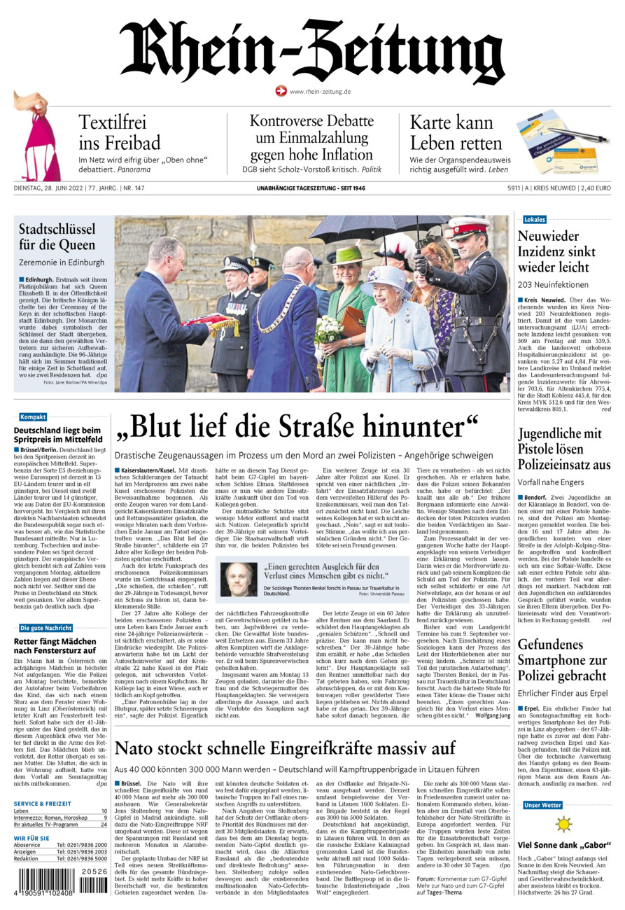 Rhein-Zeitung Kreis Neuwied vom Dienstag, 28.06.2022
