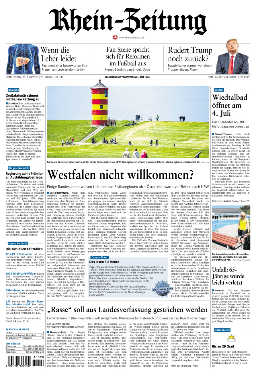 Rhein-Zeitung Kreis Neuwied vom Donnerstag, 25.06.2020