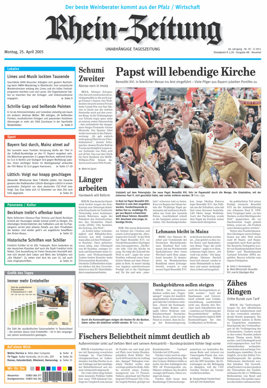 Rhein-Zeitung Kreis Neuwied vom Montag, 25.04.2005