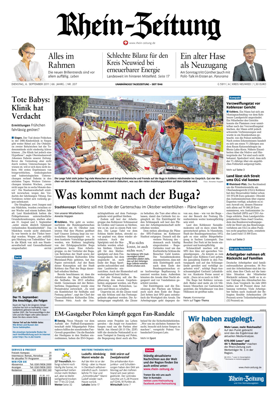 Rhein-Zeitung Kreis Neuwied vom Dienstag, 06.09.2011