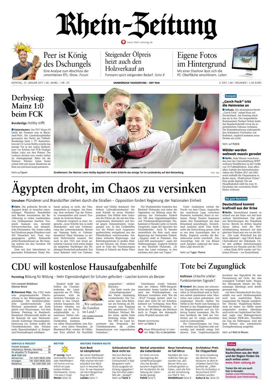 Rhein-Zeitung Kreis Neuwied vom Montag, 31.01.2011