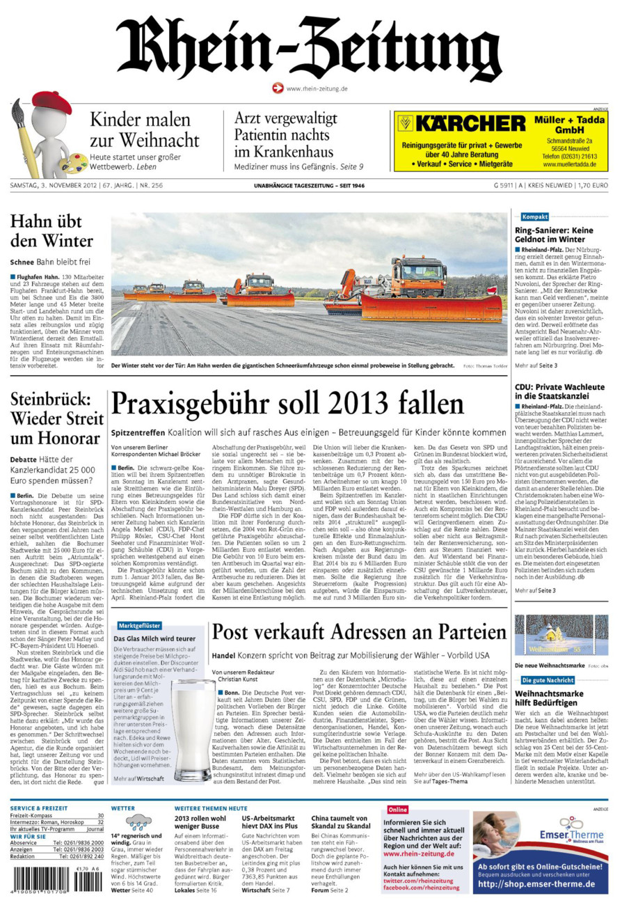 Rhein-Zeitung Kreis Neuwied vom Samstag, 03.11.2012