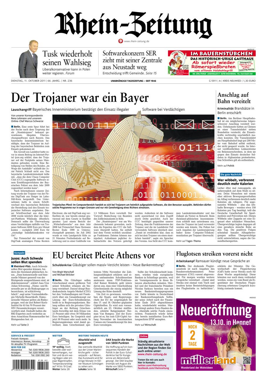 Rhein-Zeitung Kreis Neuwied vom Dienstag, 11.10.2011