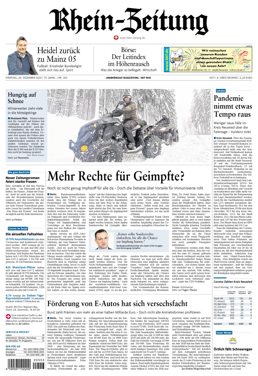 Rhein-Zeitung Kreis Neuwied vom Dienstag, 29.12.2020