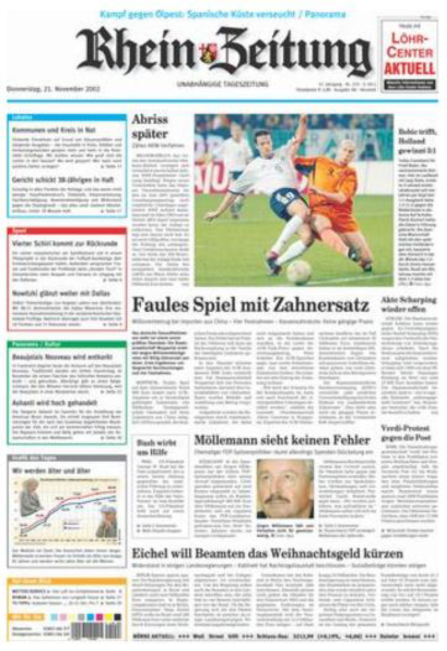 Rhein-Zeitung Kreis Neuwied vom Donnerstag, 21.11.2002