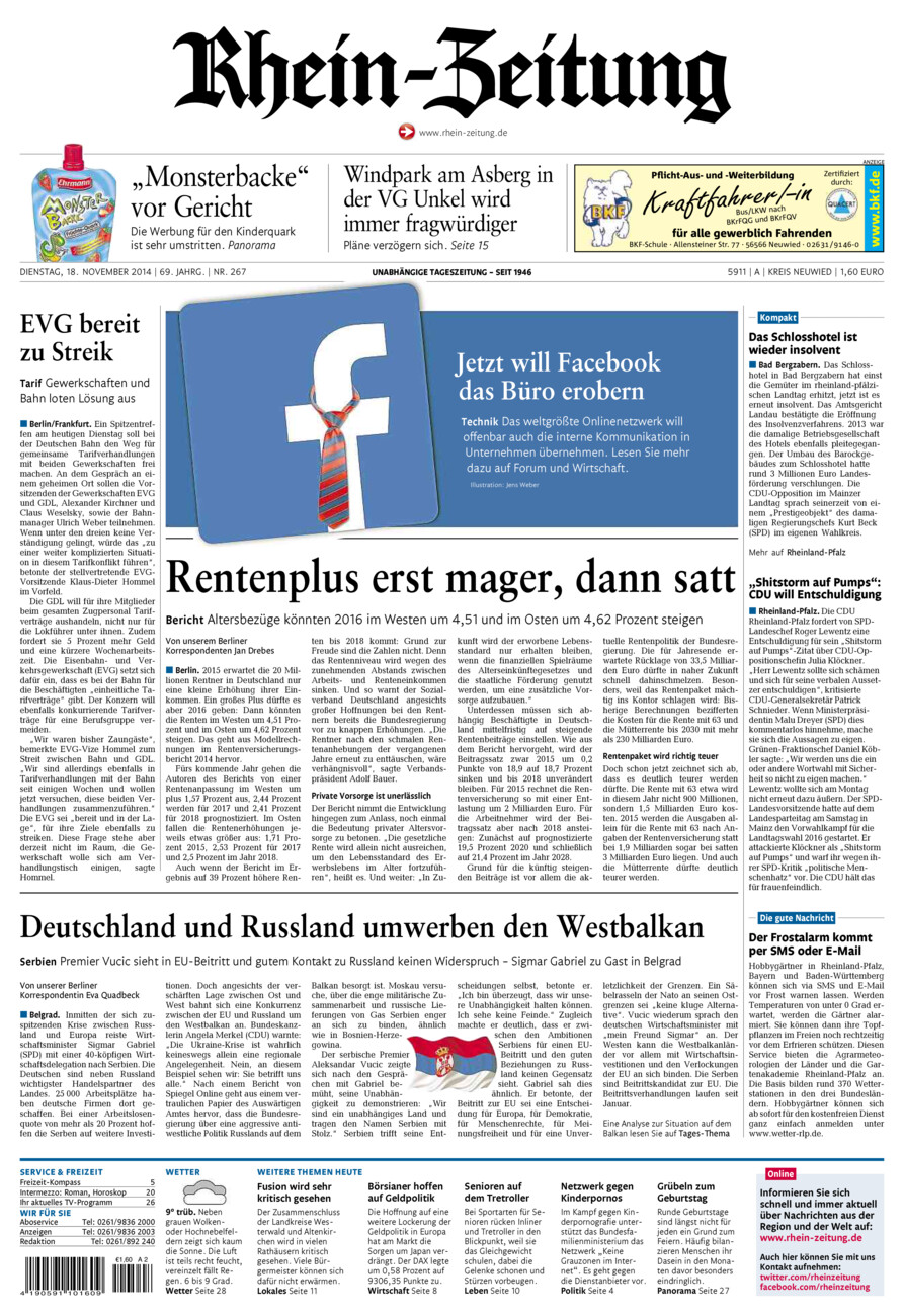 Rhein-Zeitung Kreis Neuwied vom Dienstag, 18.11.2014