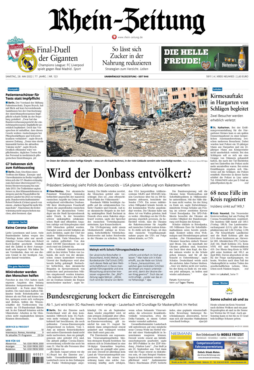 Rhein-Zeitung Kreis Neuwied vom Samstag, 28.05.2022