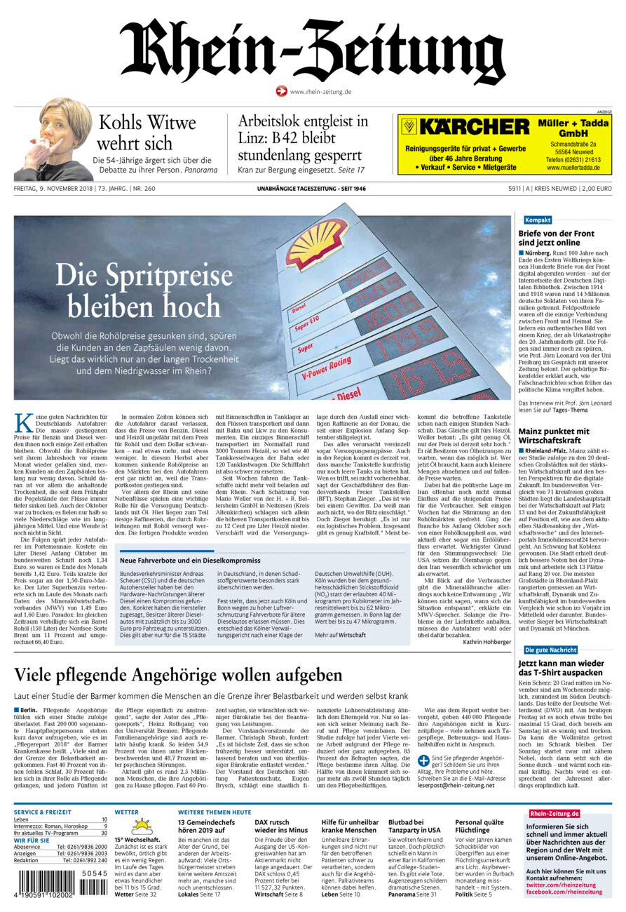 Rhein-Zeitung Kreis Neuwied vom Freitag, 09.11.2018