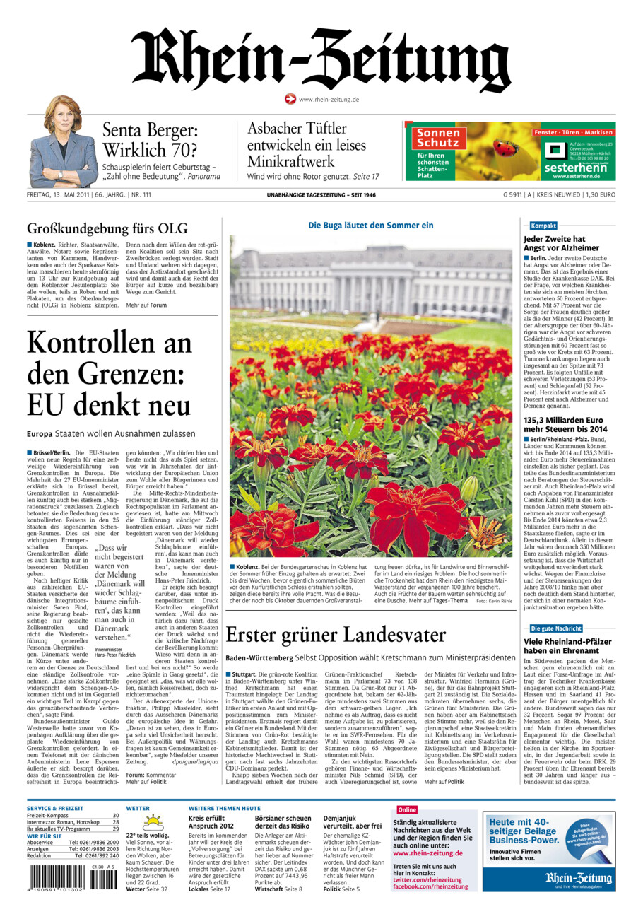 Rhein-Zeitung Kreis Neuwied vom Freitag, 13.05.2011