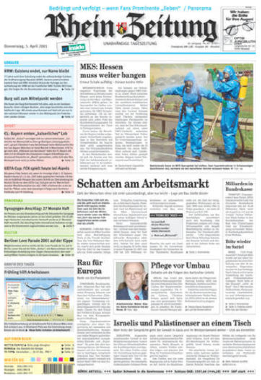 Rhein-Zeitung Kreis Neuwied vom Donnerstag, 05.04.2001