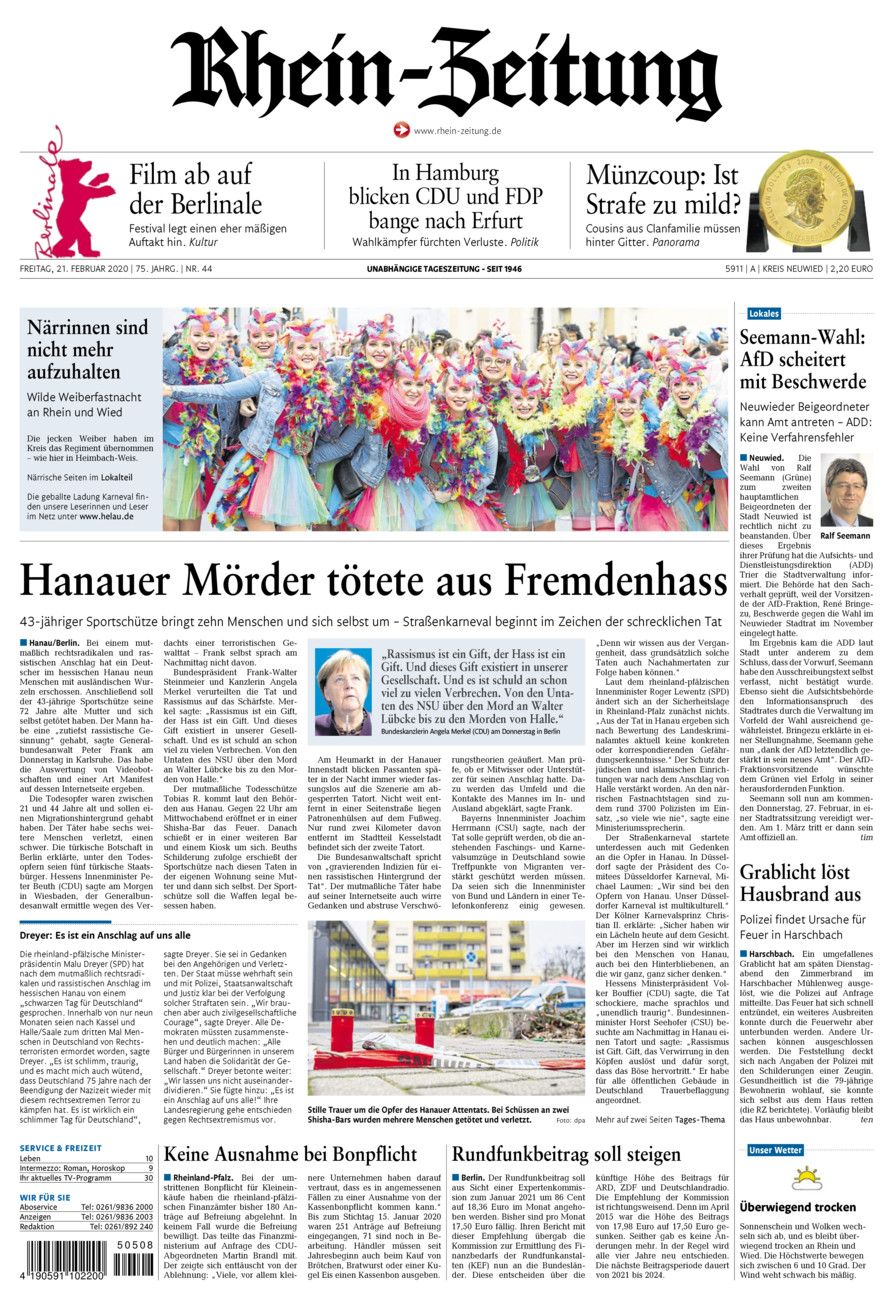 Rhein-Zeitung Kreis Neuwied vom Freitag, 21.02.2020