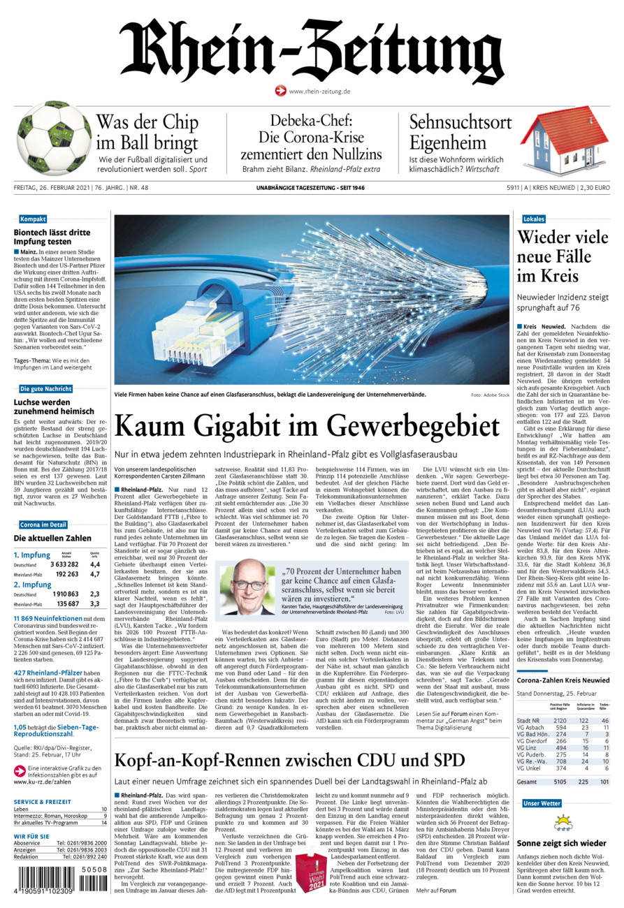Rhein-Zeitung Kreis Neuwied vom Freitag, 26.02.2021