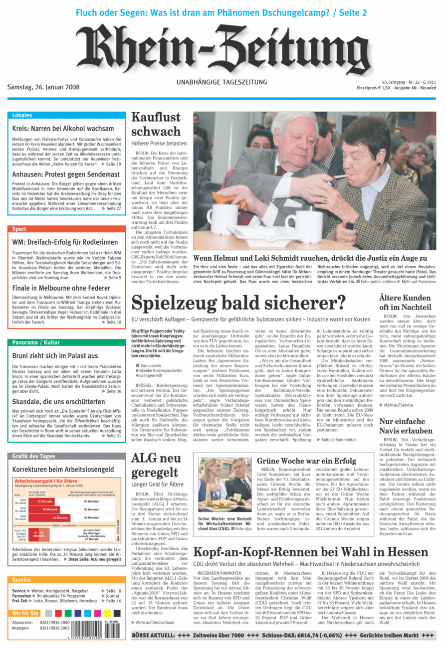 Rhein-Zeitung Kreis Neuwied vom Samstag, 26.01.2008
