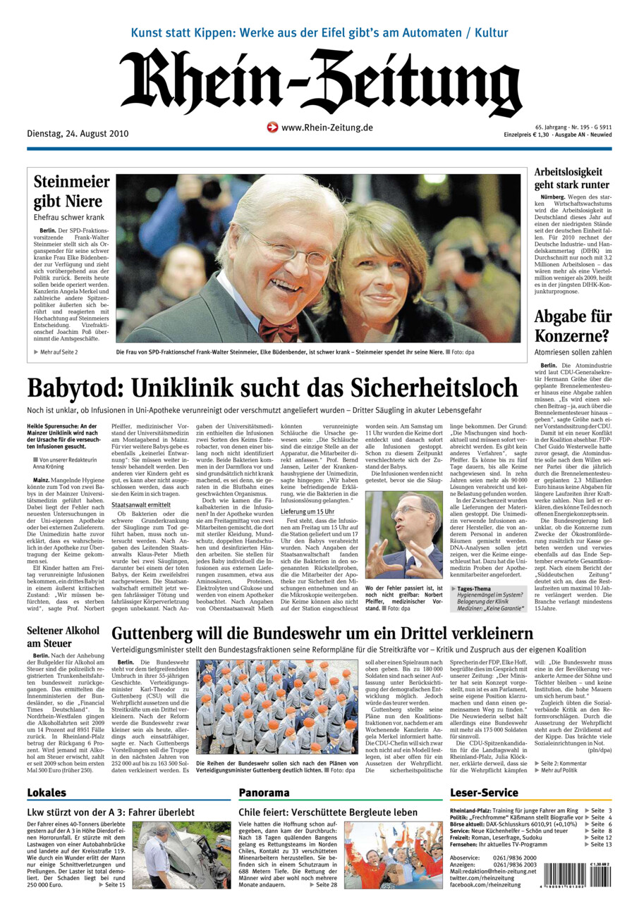 Rhein-Zeitung Kreis Neuwied vom Dienstag, 24.08.2010