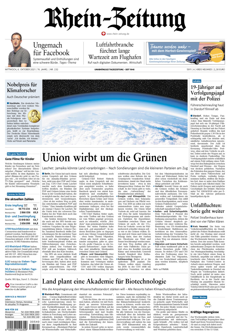 Rhein-Zeitung Kreis Neuwied vom Mittwoch, 06.10.2021