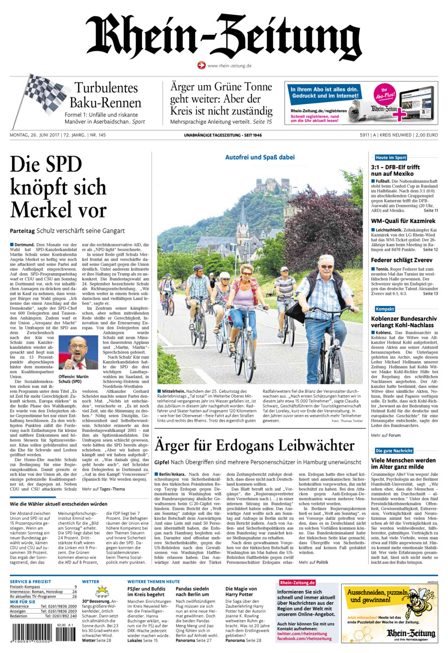 Rhein-Zeitung Kreis Neuwied vom Montag, 26.06.2017