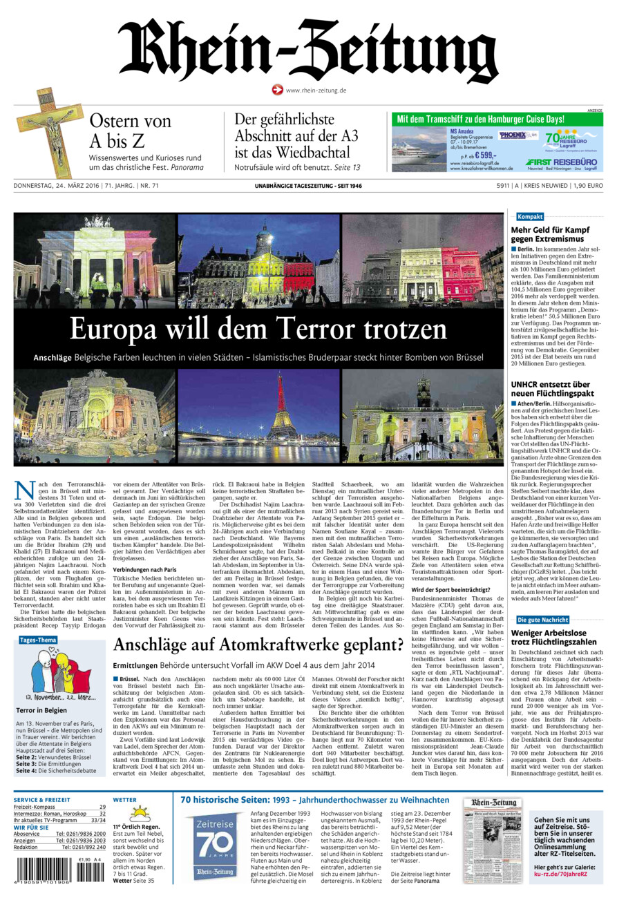 Rhein-Zeitung Kreis Neuwied vom Donnerstag, 24.03.2016