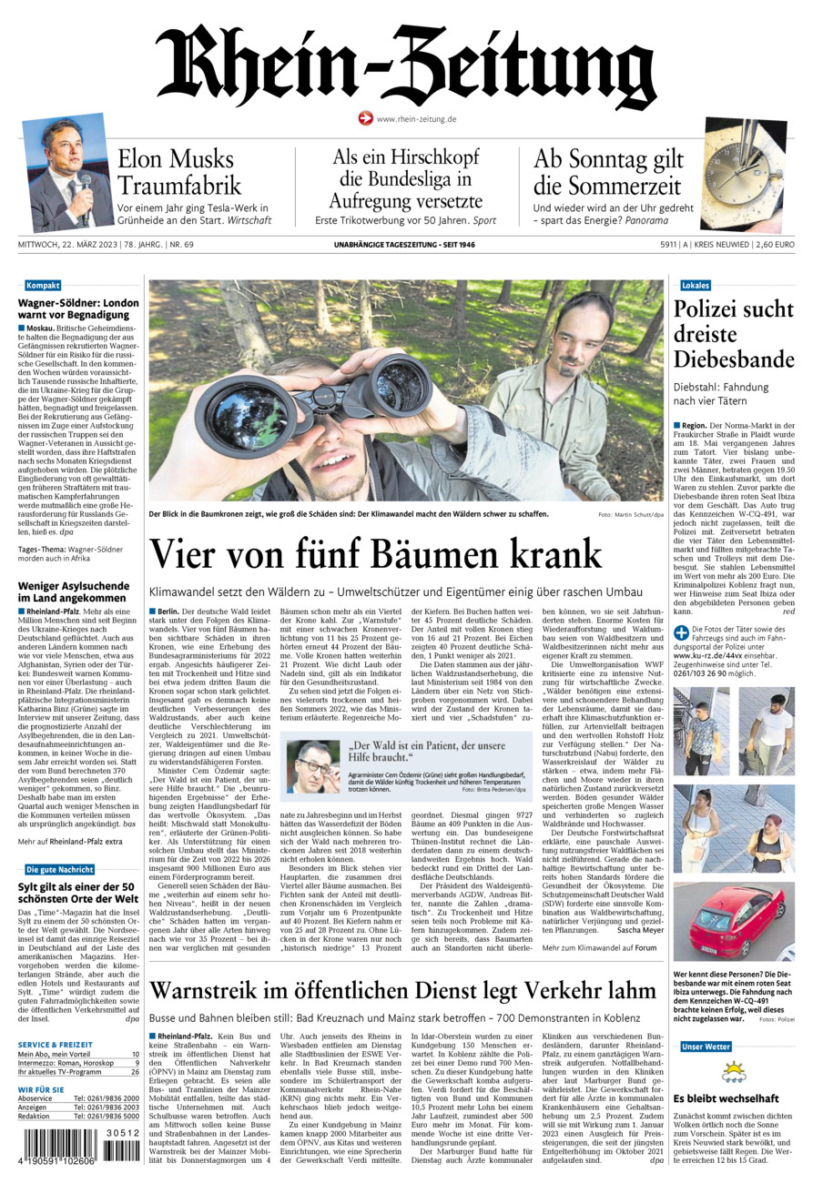 Rhein-Zeitung Kreis Neuwied vom Mittwoch, 22.03.2023