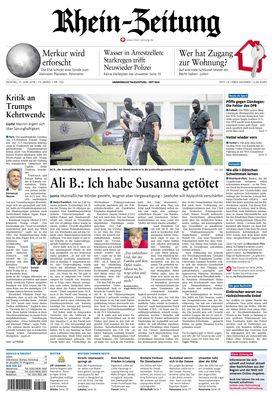 Rhein-Zeitung Kreis Neuwied vom Montag, 11.06.2018