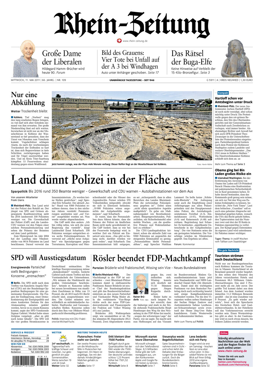 Rhein-Zeitung Kreis Neuwied vom Mittwoch, 11.05.2011