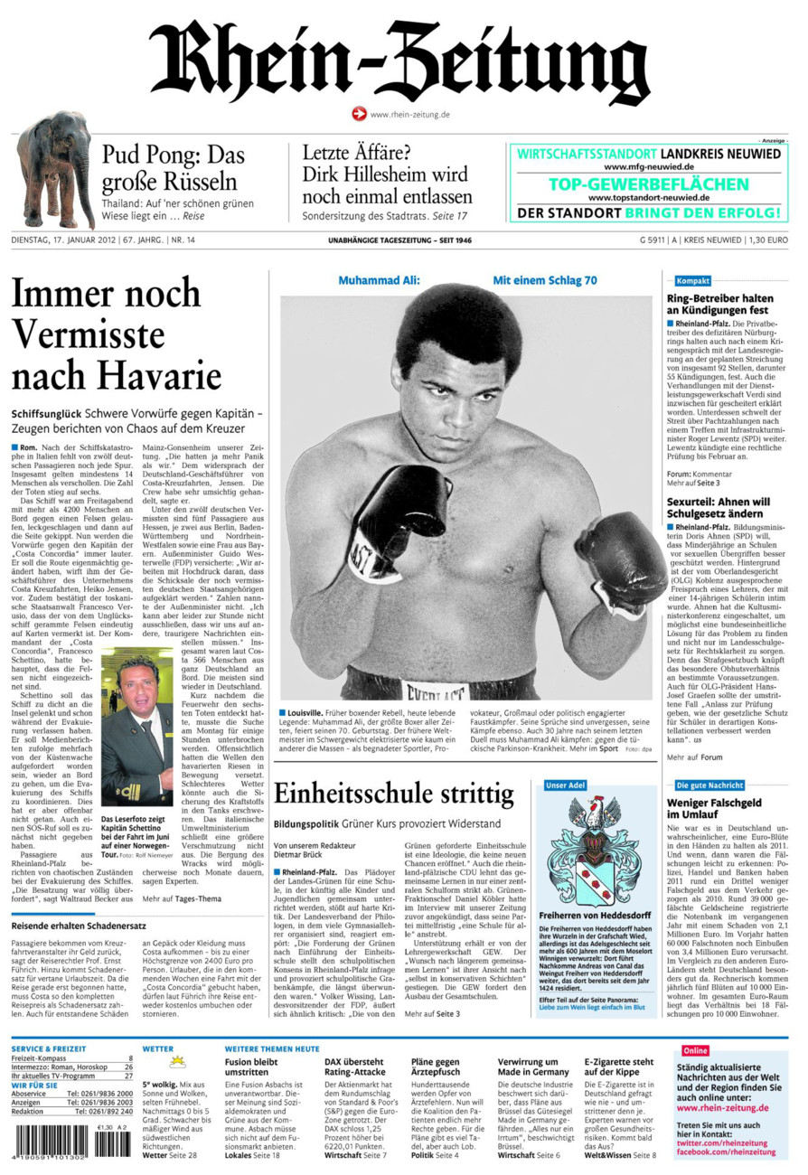 Rhein-Zeitung Kreis Neuwied vom Dienstag, 17.01.2012