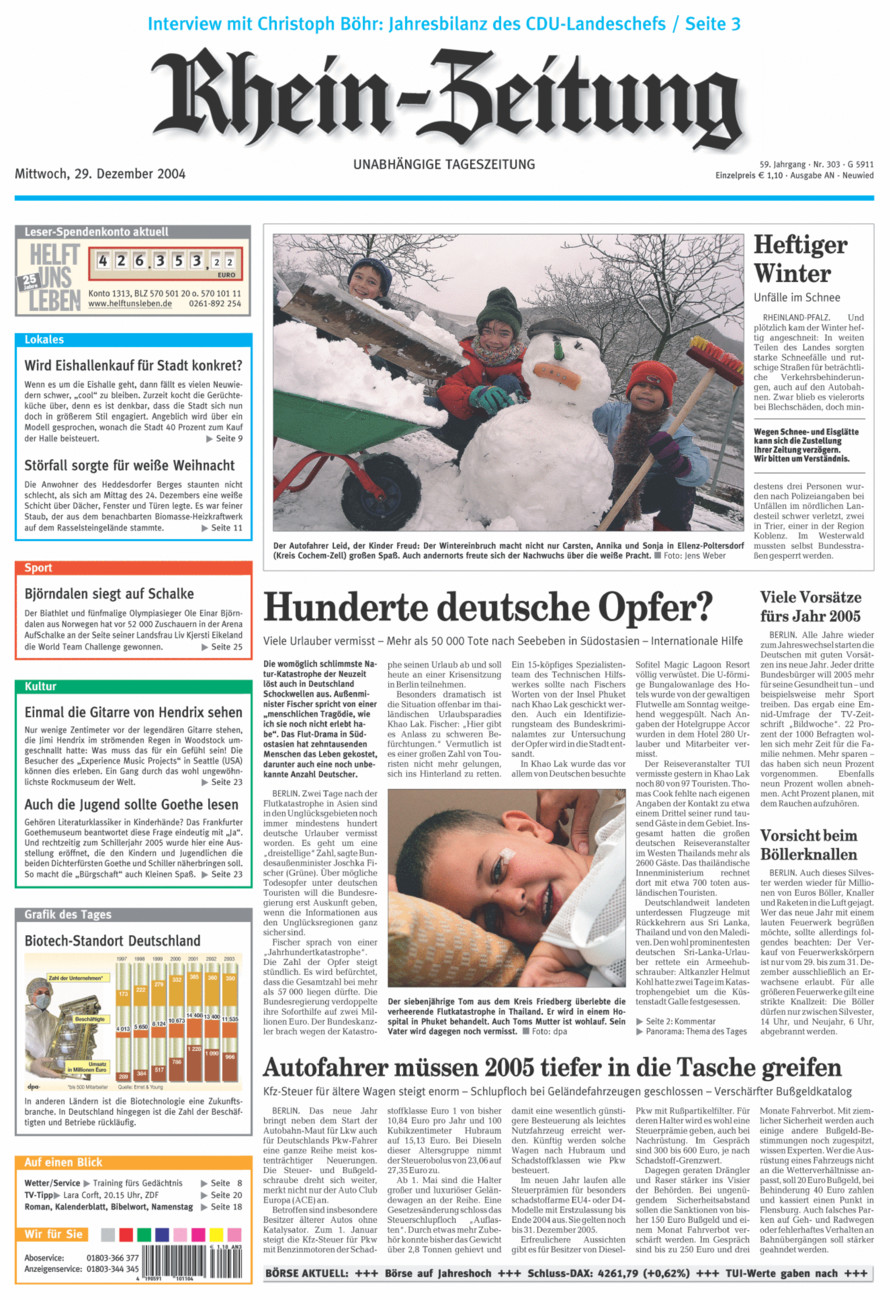 Rhein-Zeitung Kreis Neuwied vom Mittwoch, 29.12.2004