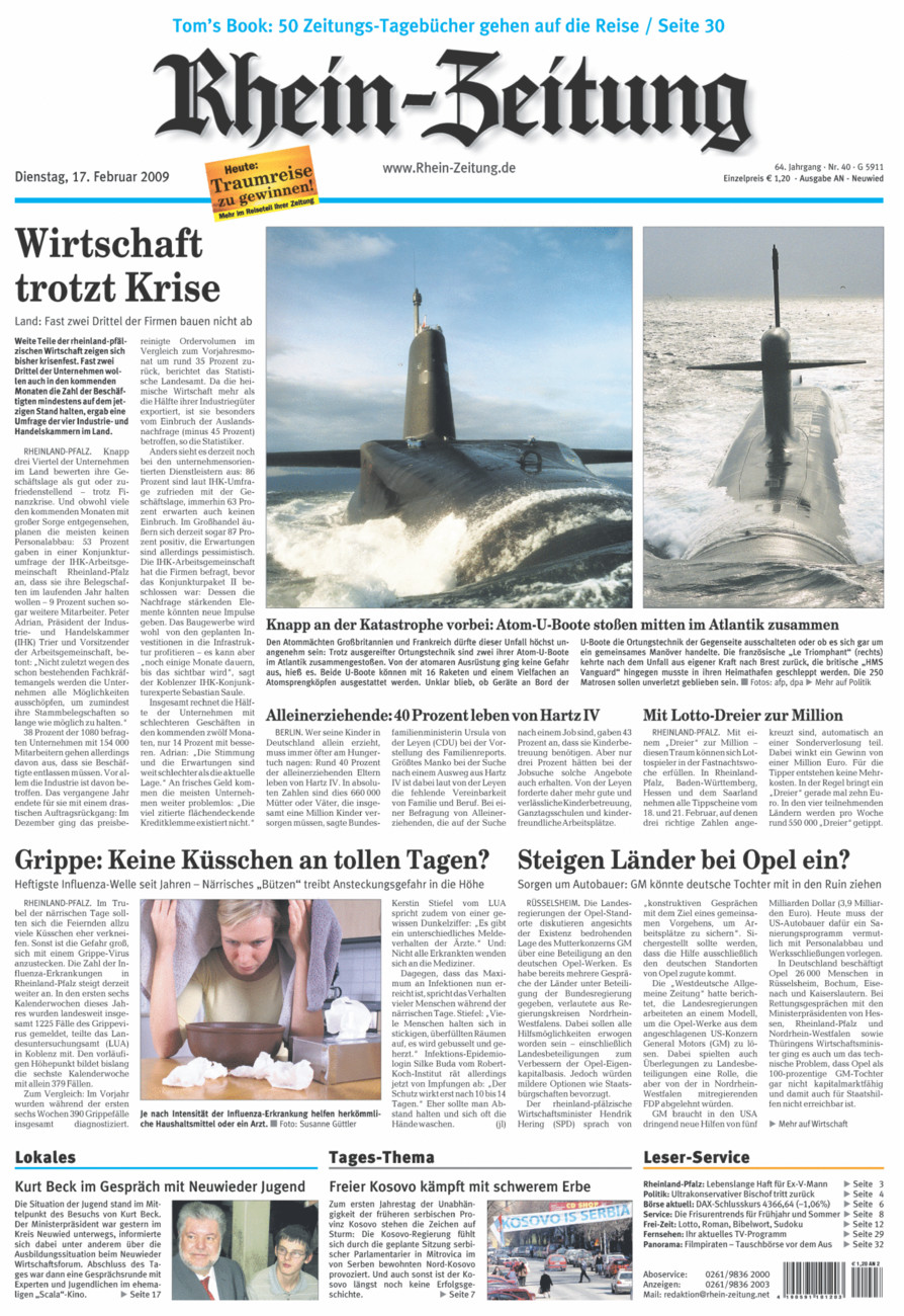 Rhein-Zeitung Kreis Neuwied vom Dienstag, 17.02.2009