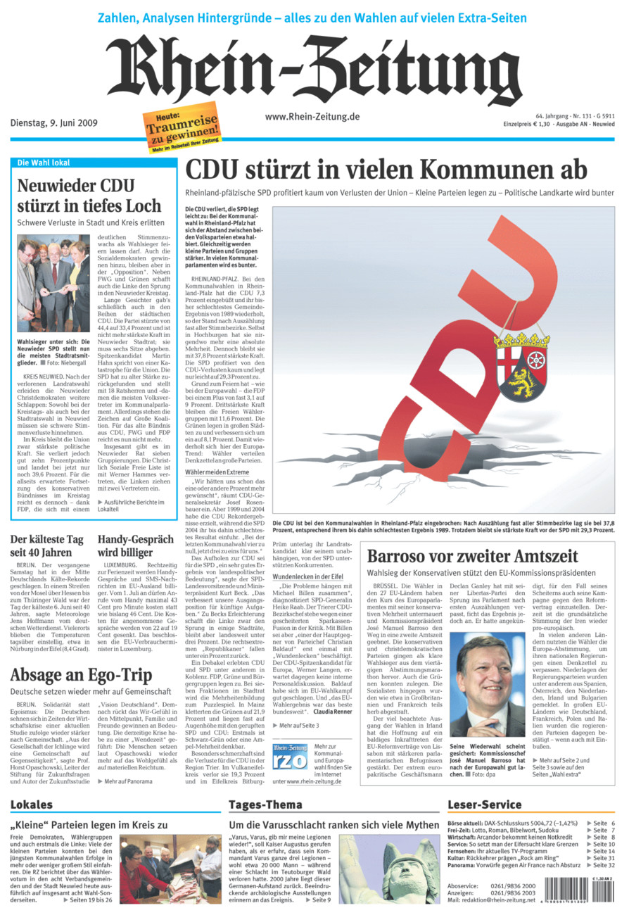 Rhein-Zeitung Kreis Neuwied vom Dienstag, 09.06.2009