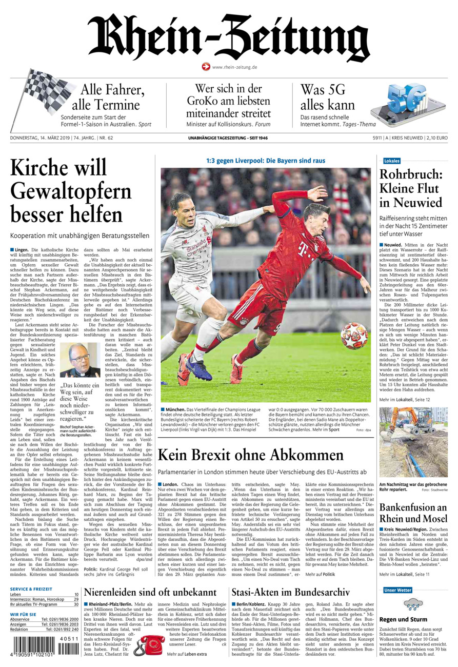 Rhein-Zeitung Kreis Neuwied vom Donnerstag, 14.03.2019