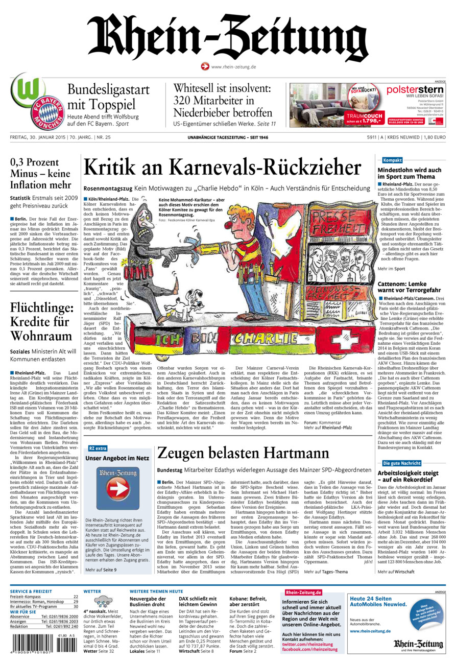 Rhein-Zeitung Kreis Neuwied vom Freitag, 30.01.2015