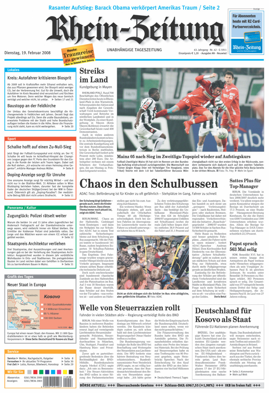 Rhein-Zeitung Kreis Neuwied vom Dienstag, 19.02.2008
