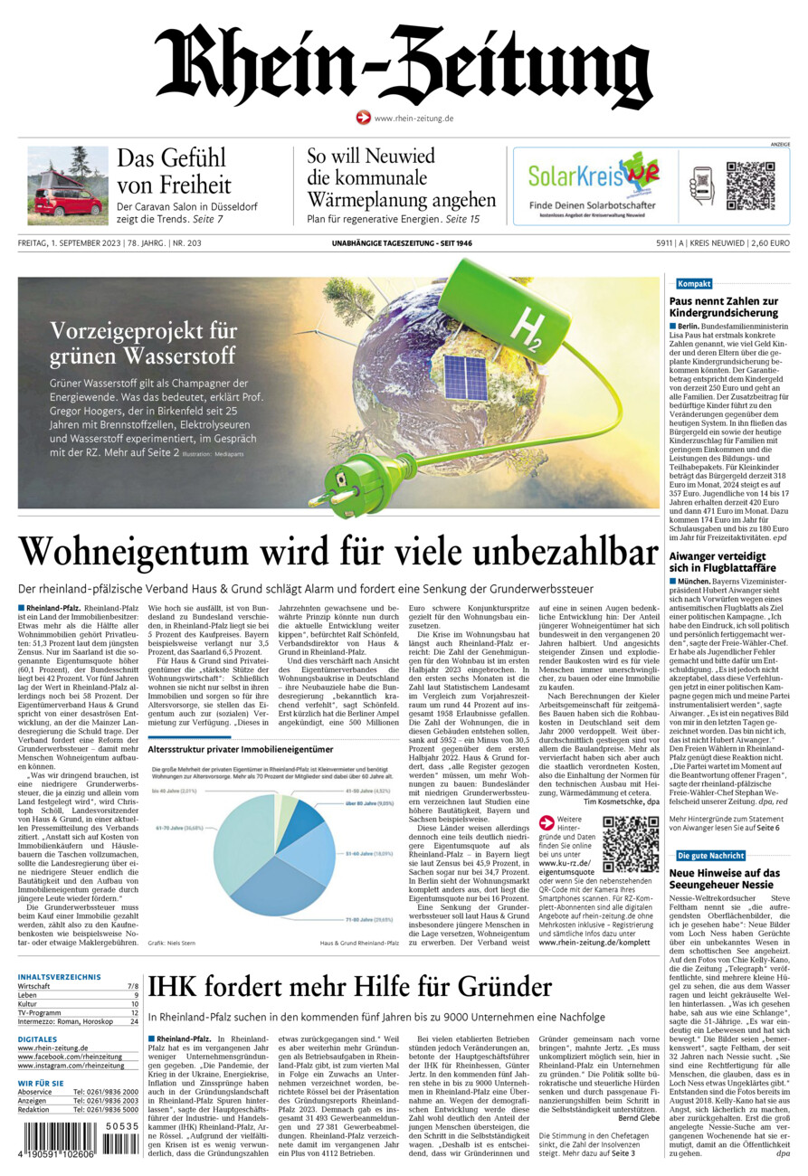 Rhein-Zeitung Kreis Neuwied vom Freitag, 01.09.2023