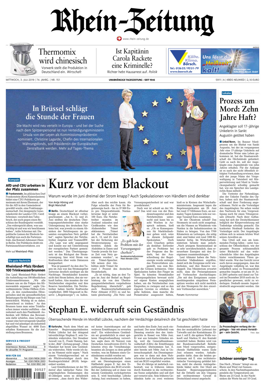 Rhein-Zeitung Kreis Neuwied vom Mittwoch, 03.07.2019