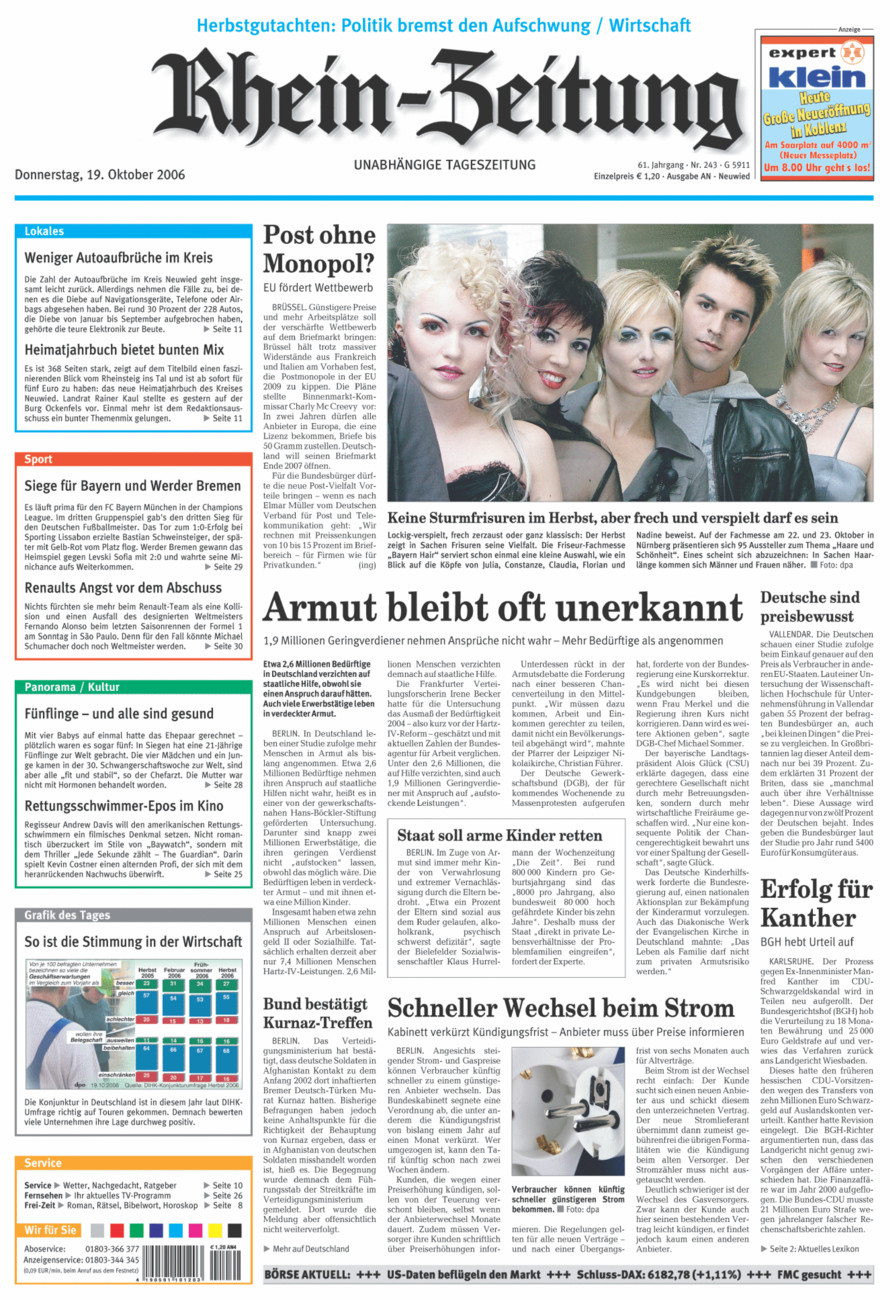 Rhein-Zeitung Kreis Neuwied vom Donnerstag, 19.10.2006