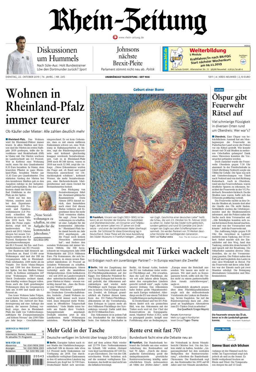 Rhein-Zeitung Kreis Neuwied vom Dienstag, 22.10.2019