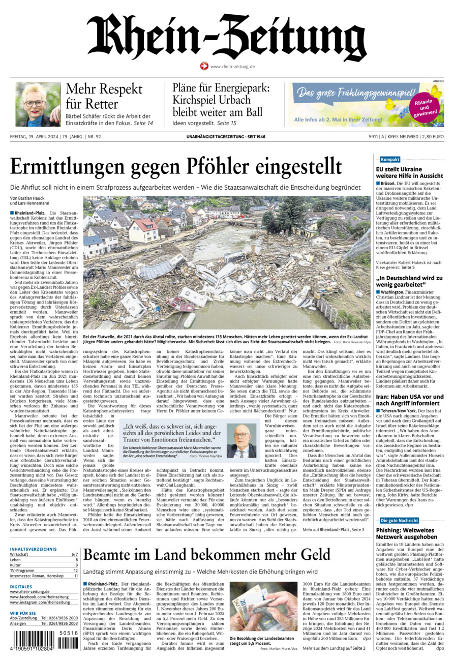 Rhein-Zeitung Kreis Neuwied vom Freitag, 19.04.2024