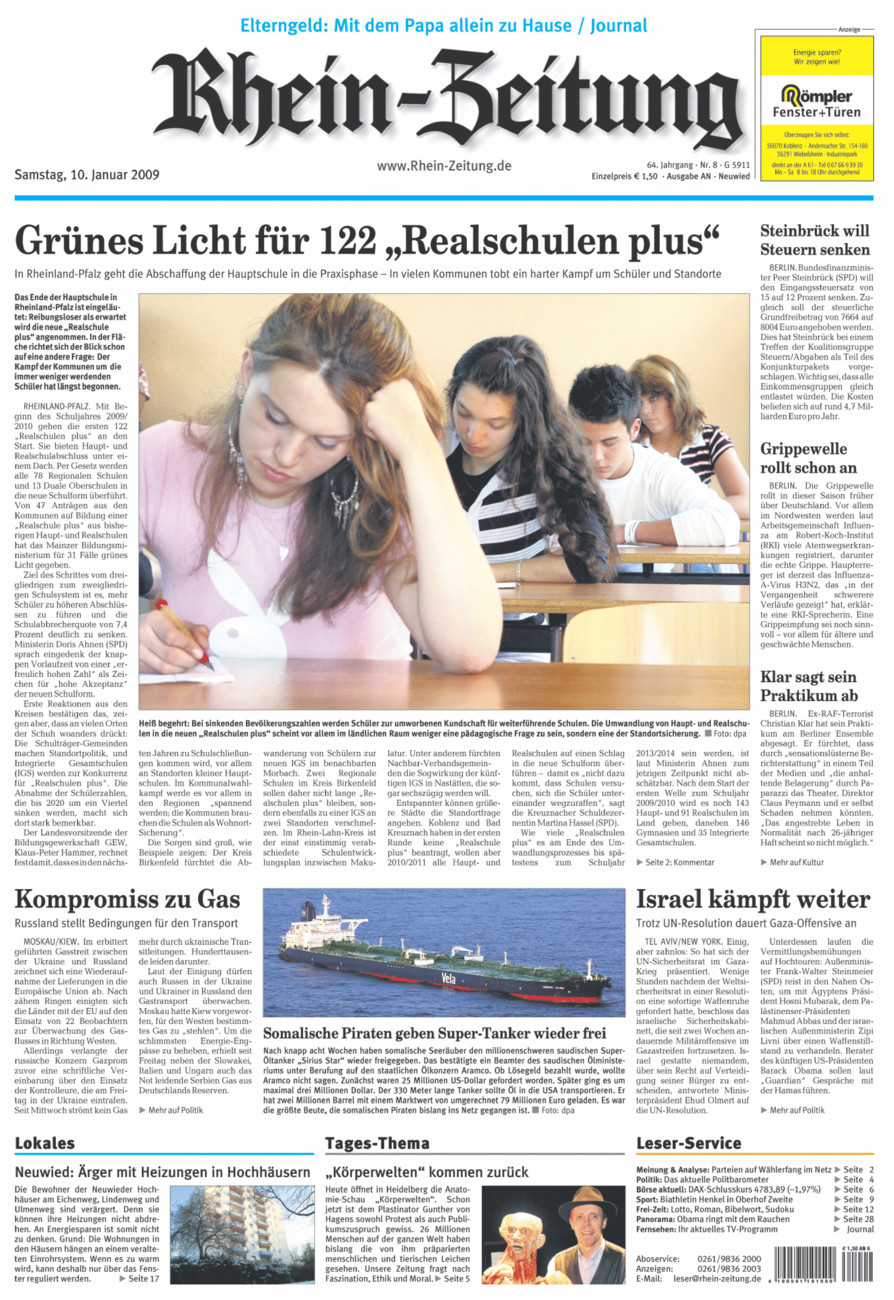 Rhein-Zeitung Kreis Neuwied vom Samstag, 10.01.2009
