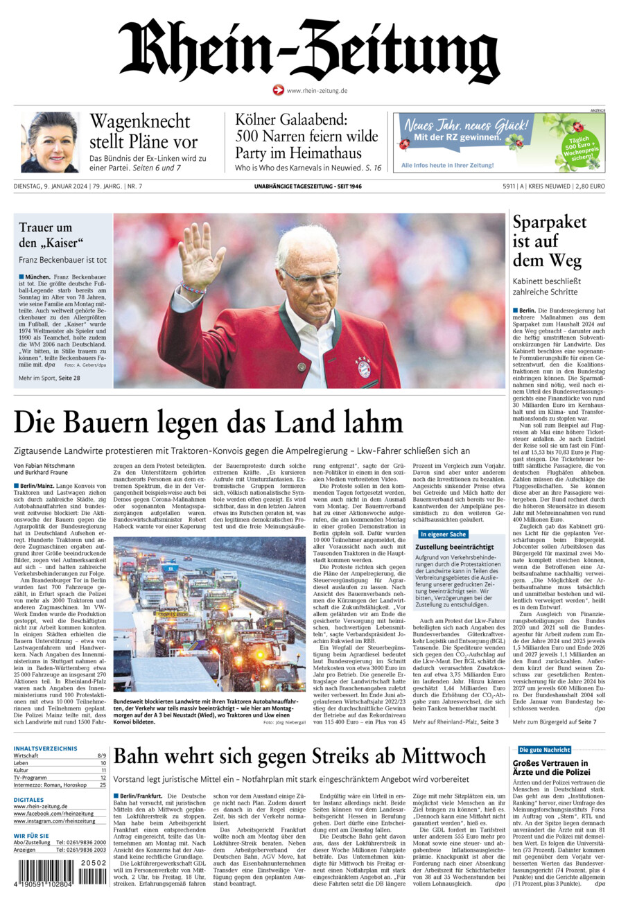 Rhein-Zeitung Kreis Neuwied vom Dienstag, 09.01.2024