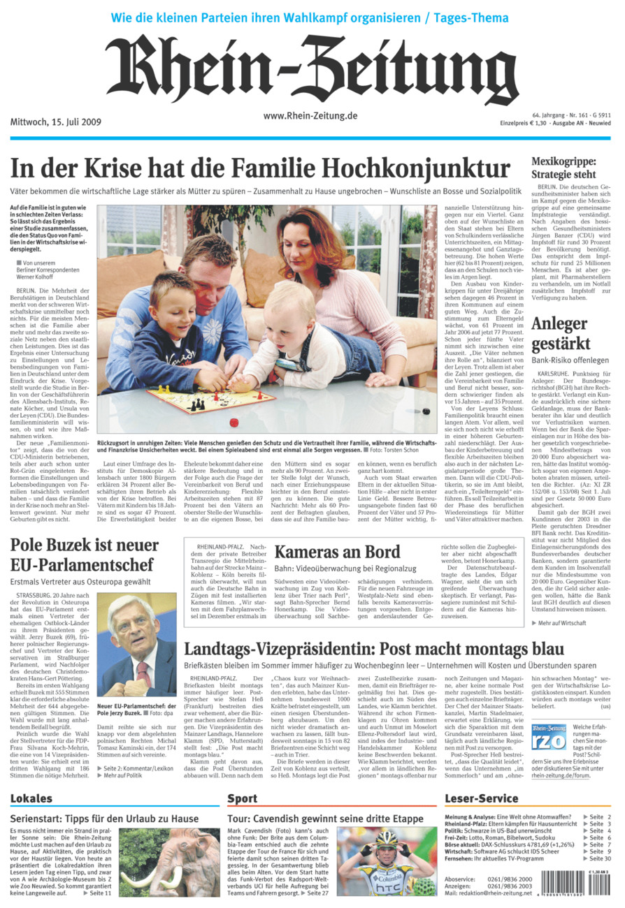 Rhein-Zeitung Kreis Neuwied vom Mittwoch, 15.07.2009
