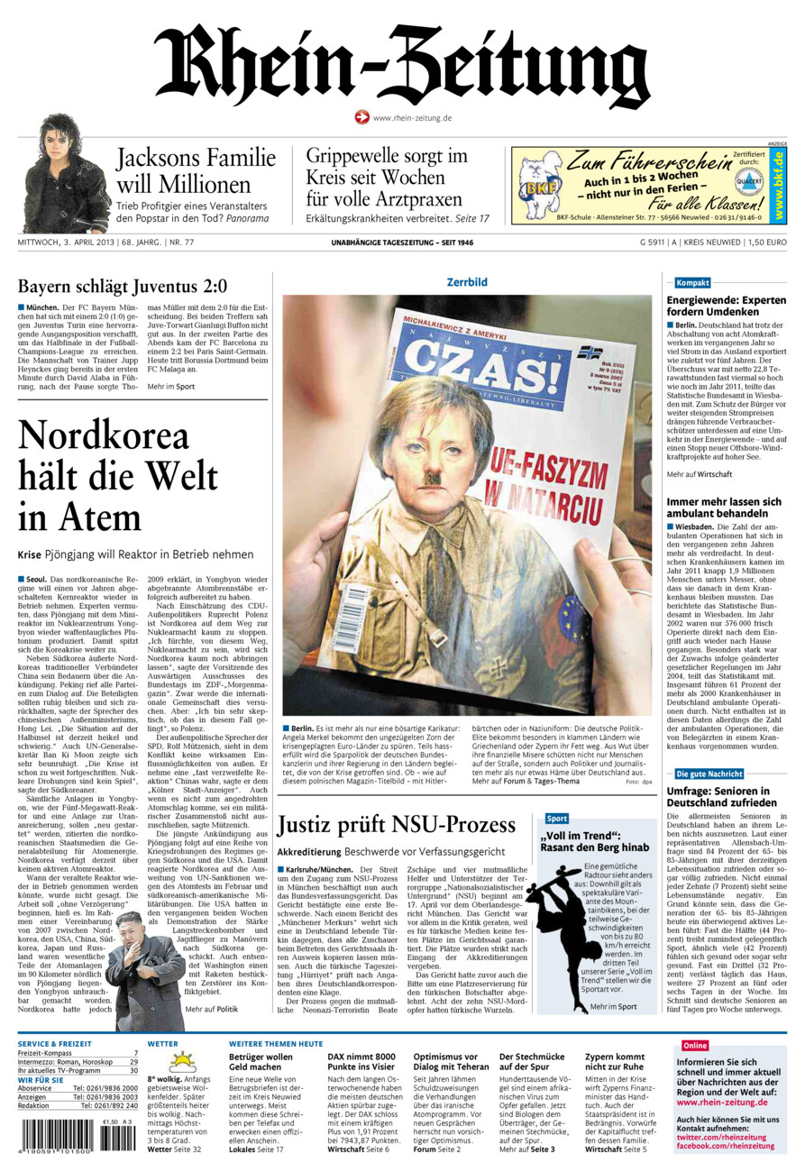 Rhein-Zeitung Kreis Neuwied vom Mittwoch, 03.04.2013
