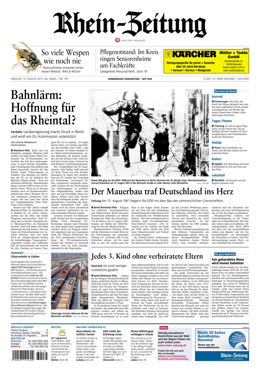 Rhein-Zeitung Kreis Neuwied vom Samstag, 13.08.2011