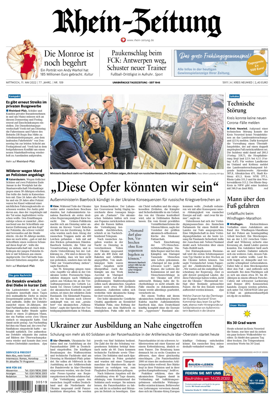 Rhein-Zeitung Kreis Neuwied vom Mittwoch, 11.05.2022