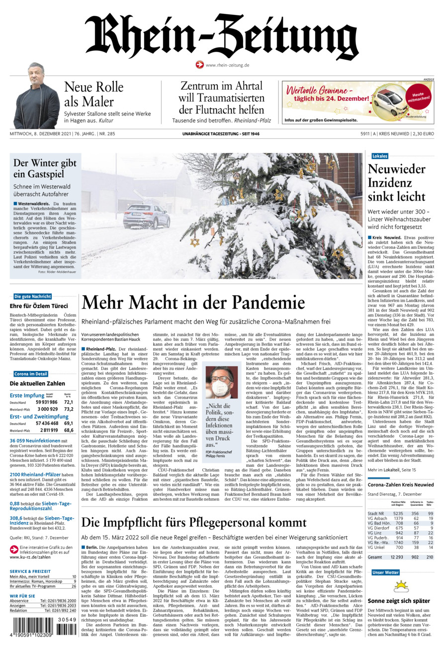 Rhein-Zeitung Kreis Neuwied vom Mittwoch, 08.12.2021