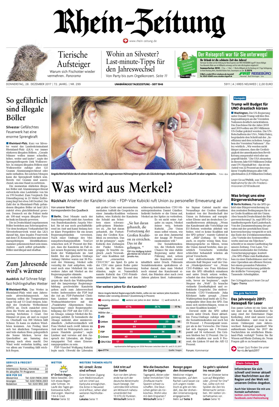 Rhein-Zeitung Kreis Neuwied vom Donnerstag, 28.12.2017