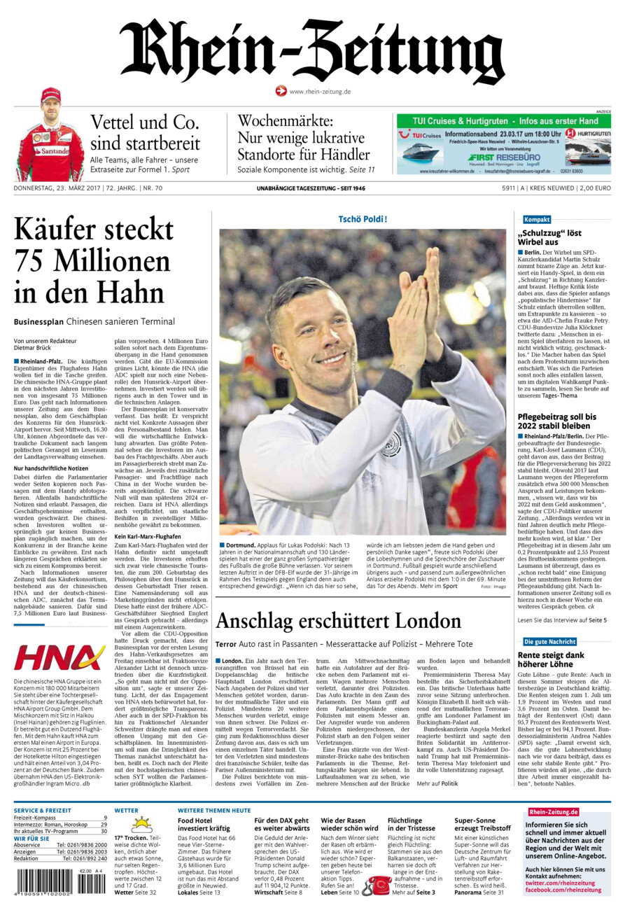 Rhein-Zeitung Kreis Neuwied vom Donnerstag, 23.03.2017