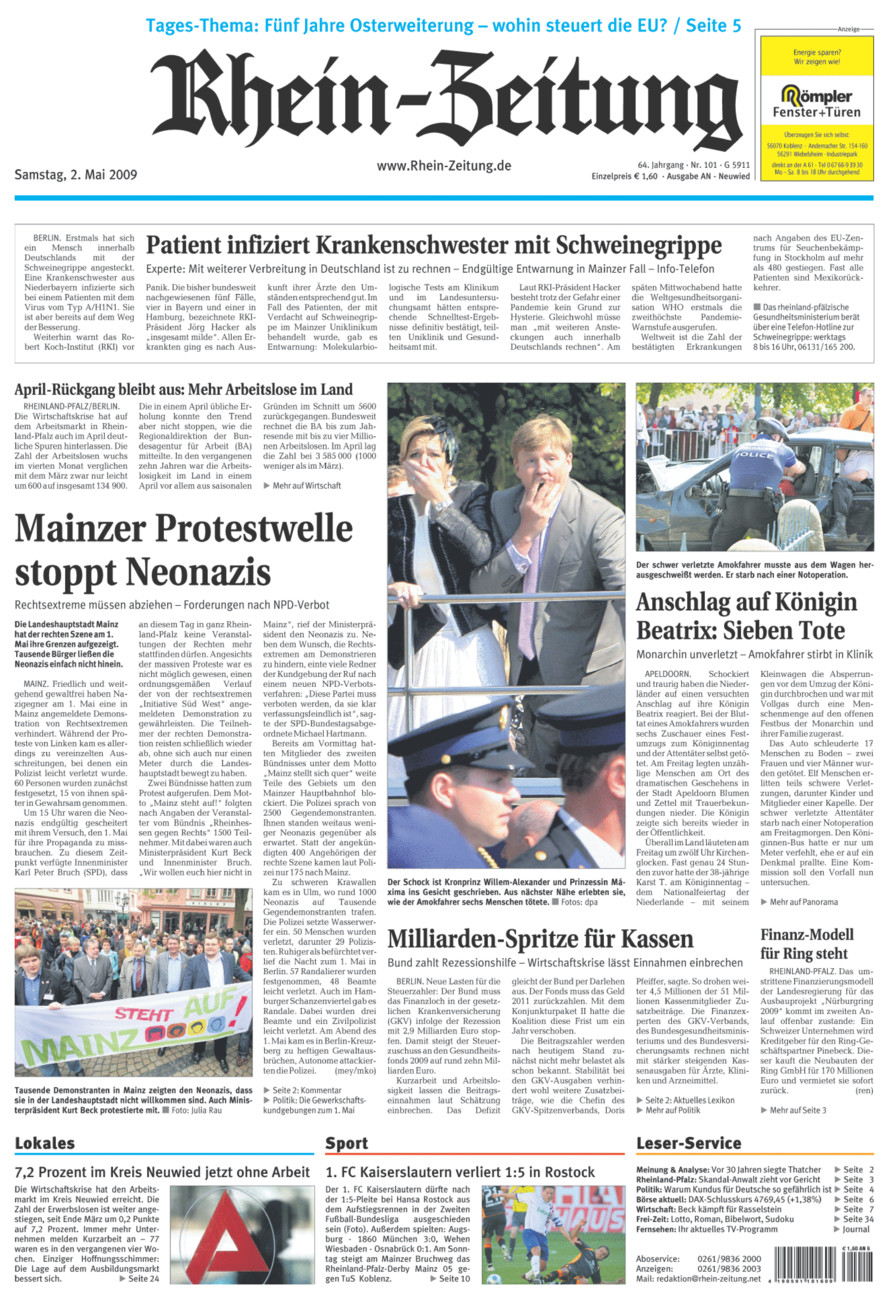 Rhein-Zeitung Kreis Neuwied vom Samstag, 02.05.2009