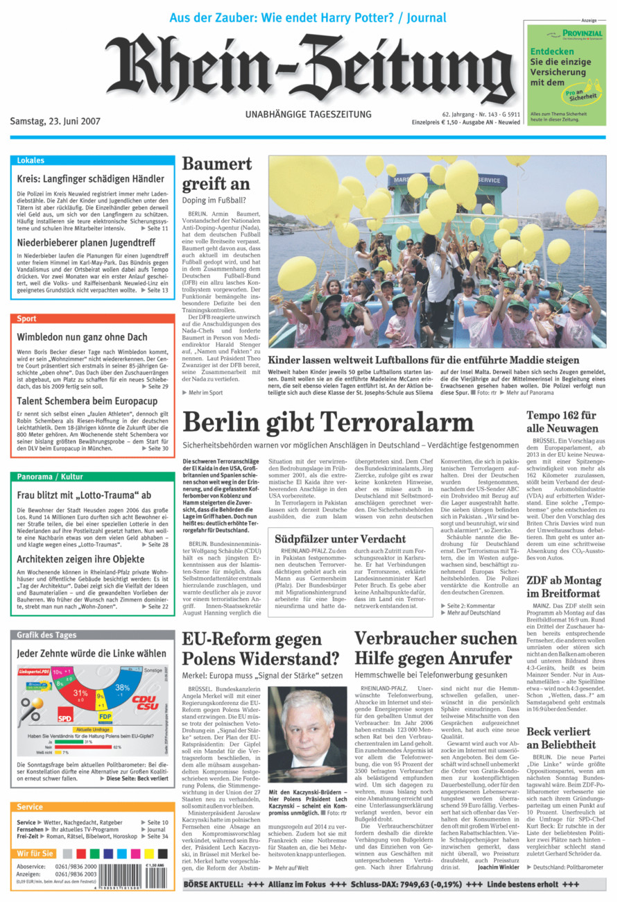 Rhein-Zeitung Kreis Neuwied vom Samstag, 23.06.2007